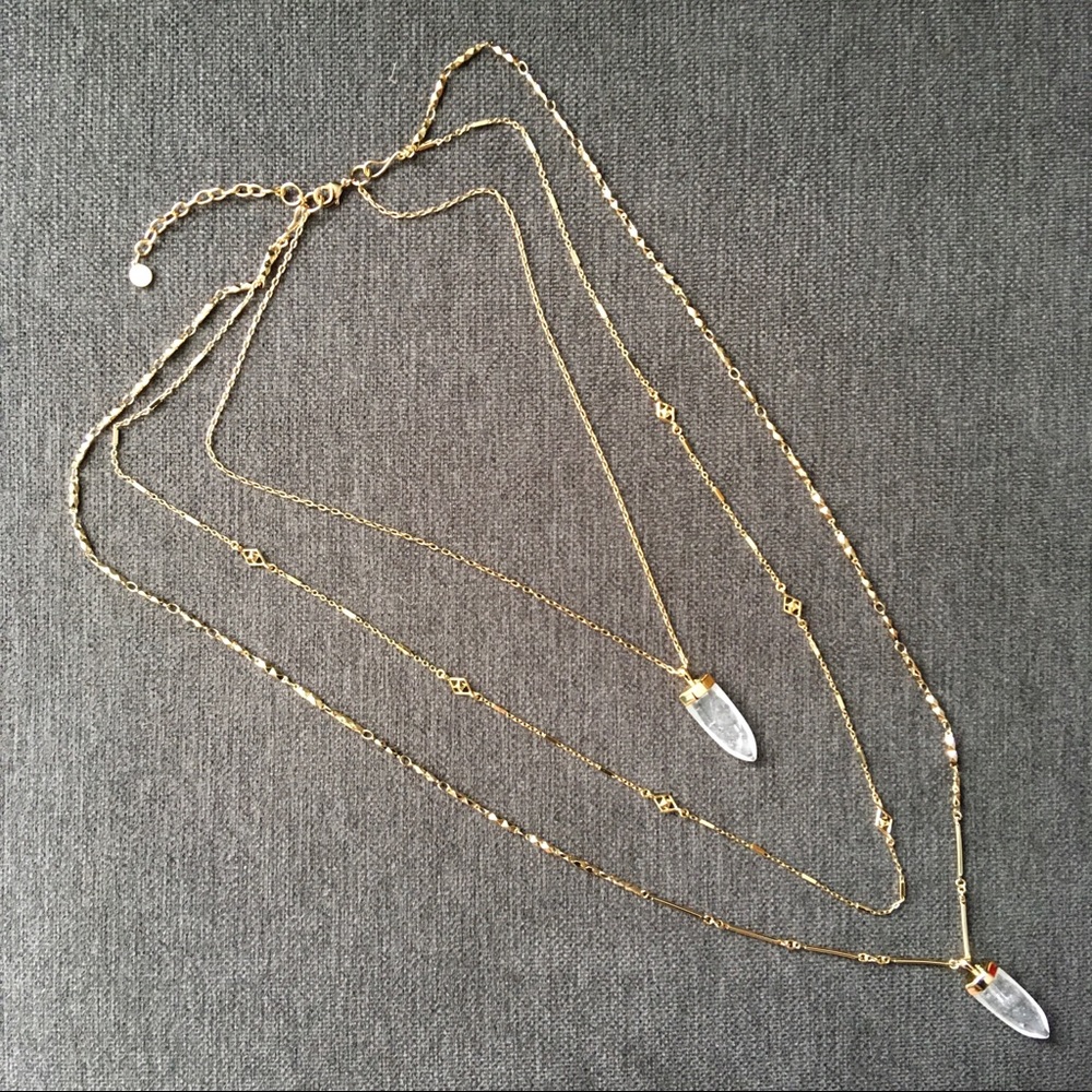 stella & dot aria layering quartz necklace
